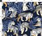 Various Fabrics by the Yard or Fat Quarter Maximalist Tiger Animalier Bold Graphic Blue White Gold Large Scale Animal Print Custom Printed Fabric by Spoonflower